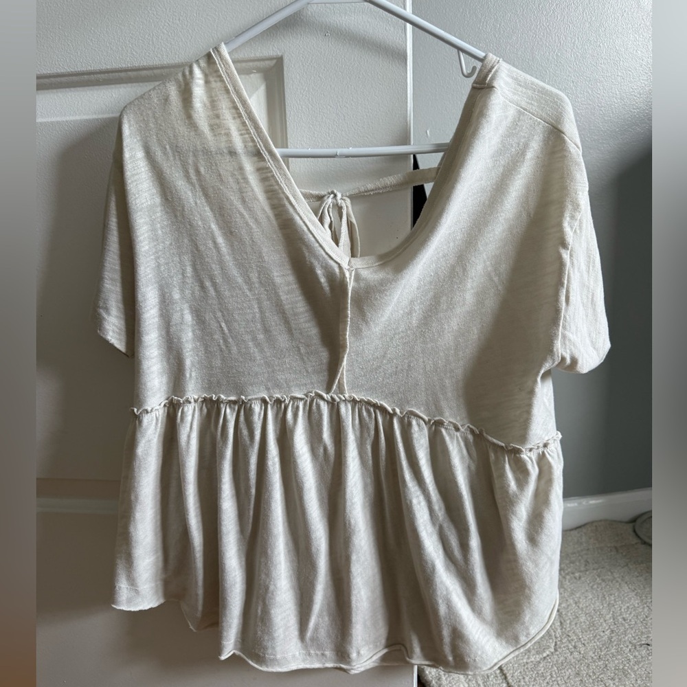 American Eagle Outfitters Cream Blouse
